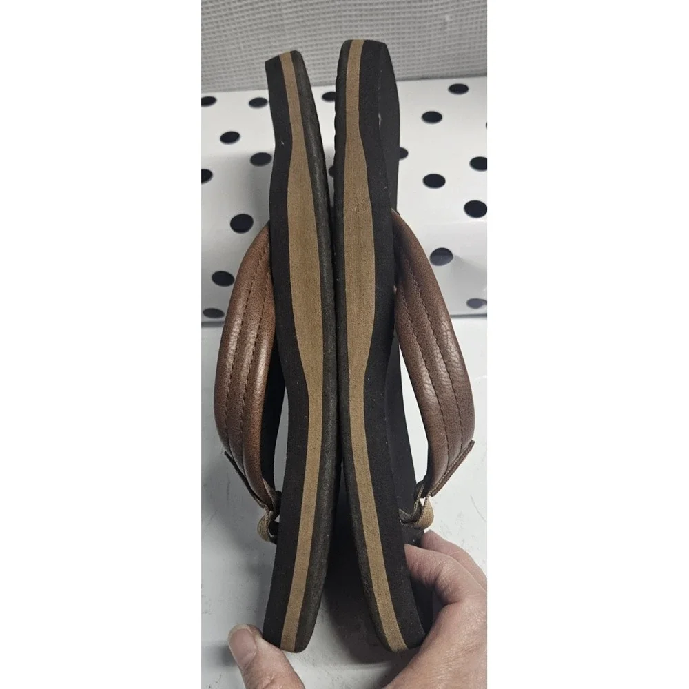REEF‎ KIDS AHI flip flop sandals big kid EU 37/ US 6 brown faux leather upper